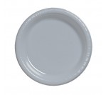Shimmering Silver 7" Plastic Lunch Plates 20 pcs/pkt